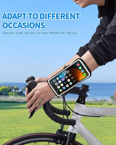 Vista 6 de Soporte de teléfono para correr, soporte de teléfono de mano con ranura para tarjeta para iPhone 16/15/13/12/Pro/Pro Max/X, para correr, trotar