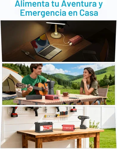 Vista 7 de BESTEK Inversor de corriente de onda sinusoidal pura de 500 W, CC 12 V a CA (2 tomas), cargador de coche de 110 V, convertidor de adaptador