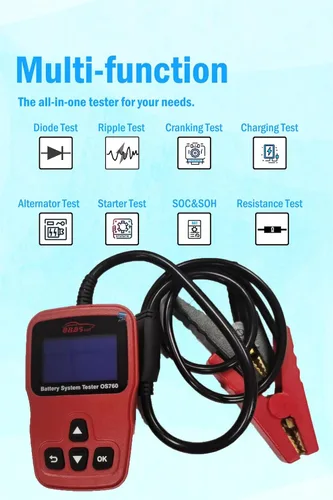 Vista 7 de OS760 12V Probador de batería de coche Automotriz 100-2000 CCA Probador de carga de batería de arranque automático Herramienta de escaneo Analizador