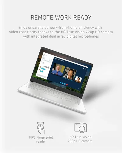 Vista 7 de HP Computadora portátil 14, Intel Core i3-1115G4 de 11ª generación, 4 GB de RAM, almacenamiento SSD de 128 GB, pantalla Full HD de 14 pulgadas