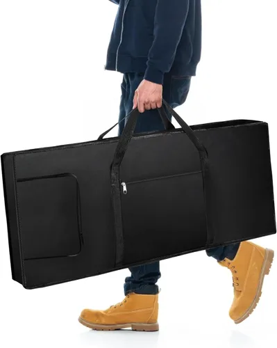 Vista 6 de Tosnail Funda para teclado de 61 notas, funda suave para piano acolchada con algodón de 0.236 in, funda para piano con asas y bolsillo grande, 39 x