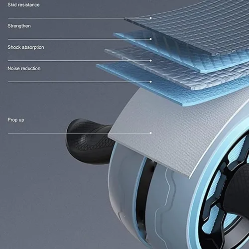 Vista 5 de Rodillo abdominal para entrenamiento abdominal, equipo de ejercicio de rueda de rodillo abdominal para entrenamiento central, rodillo de rueda