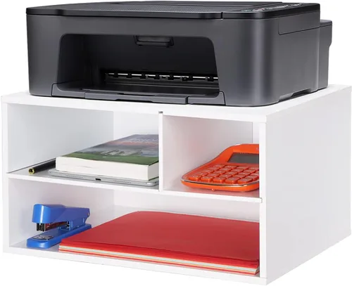 Vista 8 de EMERIT Soporte Grande para Impresora, Mesa de Impresora Ajustable con Almacenamiento, Elevador de Impresora de 2 Niveles Organizador de Papel