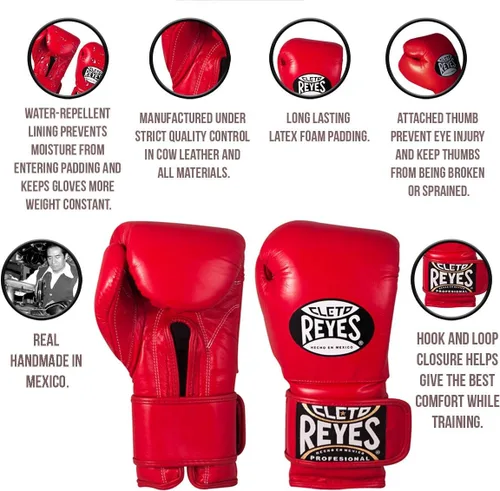 Vista 3 de Cleto Reyes Guantes de entrenamiento con cierre de velcro para hombres y mujeres (14 onzas, negro)