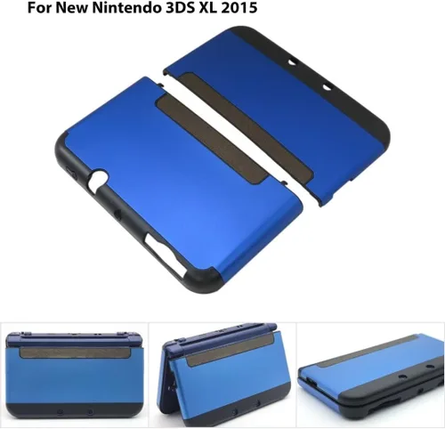 Vista 2 de Carcasa rígida azul para Nintendo 3DS XL 2015, diseño modificado sin bisagra