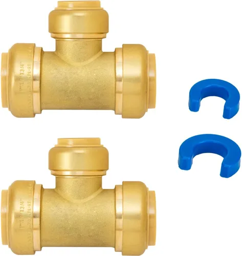 SUNGATOR Camiseta reductora de 1 pulgada x 1 pulgada x 3/4 pulgadas, reductor de camiseta Pushfit, sin plomo latón a presión para conectar