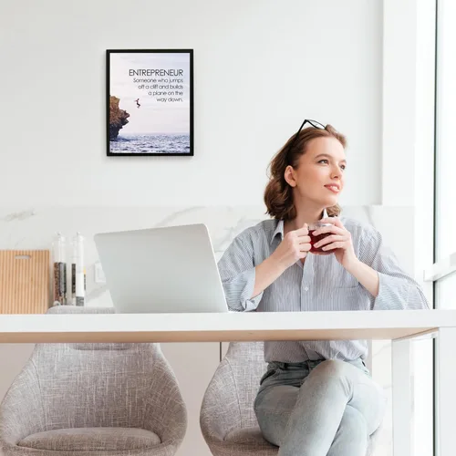 Vista 3 de Entrepreneur - Inspirational Wall Decor Print, Motivational Quotes Cliff Diving Themed Wall Art Photo Print, Ideal for Home, Office, School & Dorm