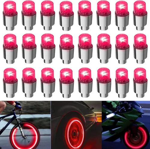 Vista 11 de 20 luces LED para rueda, luz intermitente, tapa de válvula de neumático, lámpara para automóviles, camiones, motocicletas y bicicletas