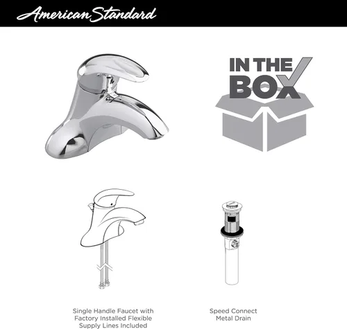 Vista 4 de American Standard 7385000.295 Reliant - Grifo de baño central de 3 1 manija de 4 pulgadas, 1.2 GPM, níquel cepillado