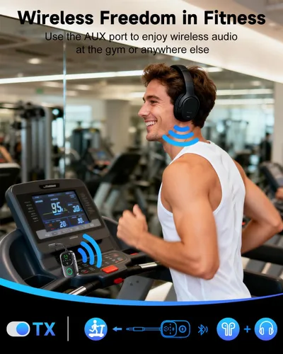 Vista 5 de LED Display 2 in 1 Bluetooth 6.0 Transmitter Receiver 3.5mm AUX Jack RCA Wireless Audio Adapter Dongle for Airpods Headphones TV Airplane Flight Car