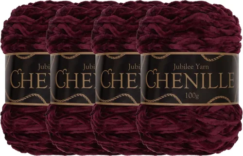 Vista 33 de JubileeYarn - Hilo de chenilla, 3.53 oz/pastel, peso peinado, circonita, terciopelo blanco, 1 pastel