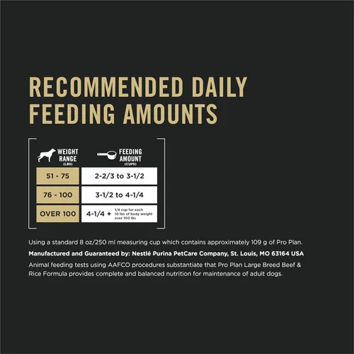 Vista 8 de Purina Pro Plan Alimento seco para perros de raza grande con alto contenido de proteínas con probióticos para perros, fórmula de ternera y arroz