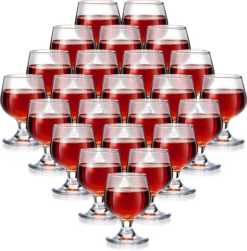 Meanplan Lindos vasos de chupito, mini snifters coñac, tazas de 1.7 onzas, juego de vajilla de vidrio para whisky, jugo, vodka, jerez, champán,