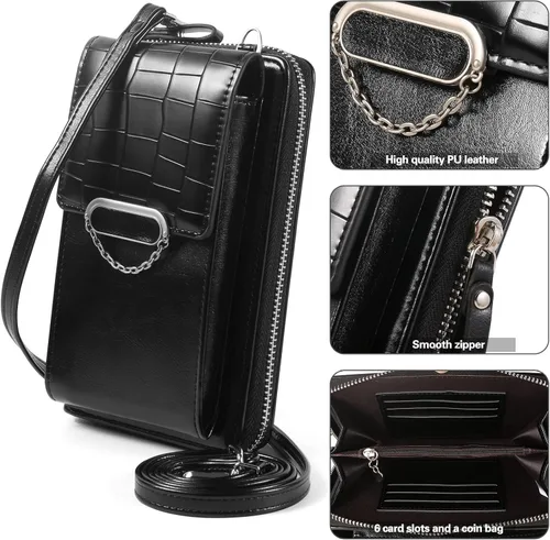 Vista 4 de YICHEEY Small Crossbody Cell Phone Bag Wallet Purse with Card Slots for Women Compatible for iPhone 17 Pro Air Galaxy S26+