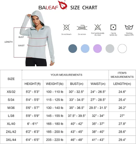 Vista 6 de BALEAF Chaqueta de protección solar UPF 50+ para mujer, con capucha, con bolsillos, para senderismo, rendimiento al aire libre