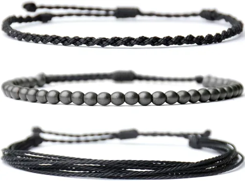 Vista 70 de Pulsera curativa hecha a mano con cuentas de piedra natural, regalo para hombres, pulsera de cuerda ajustable