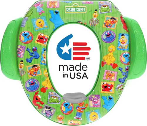 Sesame Street "Framed Friends" - Asiento suave para ir al baño y asiento de entrenamiento para ir al baño, cojín suave, entrenamiento para ir al