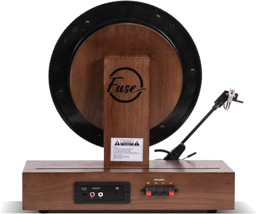 Vista 9 de Reproductor de discos de vinilo vertical Fuse GLD con altavoces Moldura negra Bluetooth 5.3, AUX Altavoces externos de gama completa