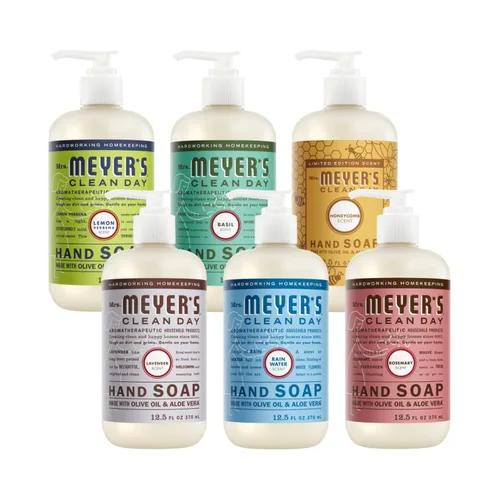 Vista 14 de Mrs. MEYER'S CLEAN DAY - Paquete variado de aroma de jabón de manos que incluye 1 de cada uno, romero, albahaca, geranio, madreselva, lavanda