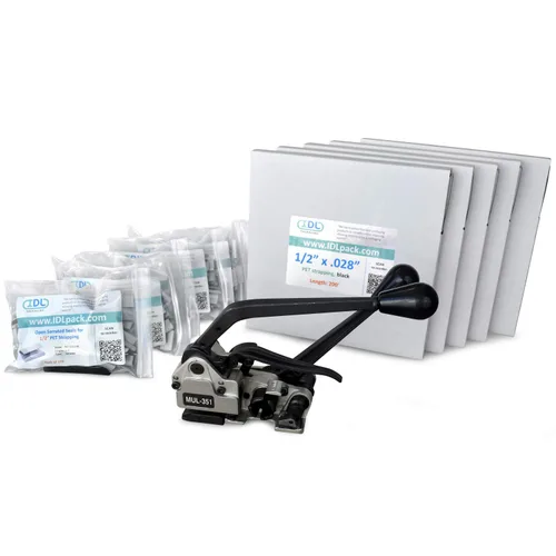 Vista 15 de IDL Packaging Recarga para kits de flejado de poliéster (PET) portátiles de 1/2 pulgada x 200 pies - Bobina de flejado de poliéster de 1/2 pulgada x