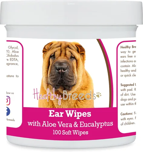 Vista 176 de Healthy Breeds Shih Tzu Toallitas de limpieza de oídos con aloe y eucalipto para perros, 100