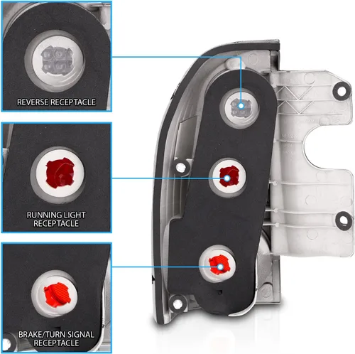 Vista 5 de AmeriLite - Conjunto de luces traseras de freno de repuesto cromadas para Suzuki Grand Vitara - Lado del pasajero y del conductor