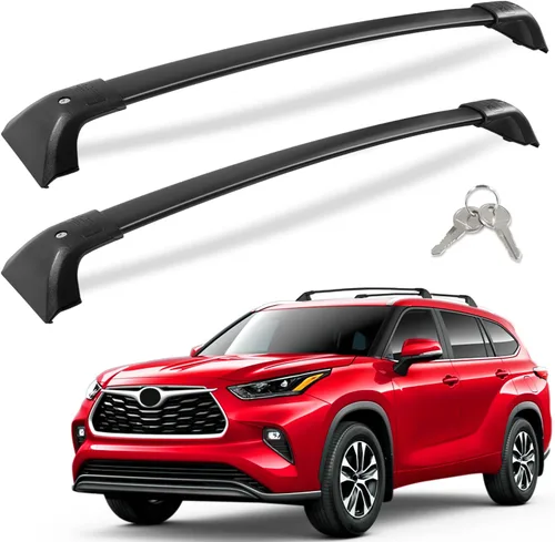 Vista 11 de KINGGERI Barras transversales con cerradura de 220 libras para techo, compatibles con Toyota Highlander 2014-2019 XLE Limited & SE LE & LE Plus