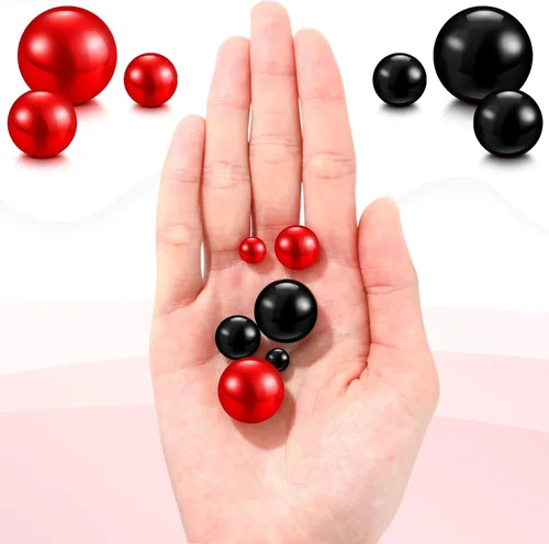 Vista 3 de Junkin 300 cuentas de maquillaje para jarrón de perlas sintéticas, sin agujero, perlas brillantes, tamaños mixtos, perlas redondas para boda, hogar