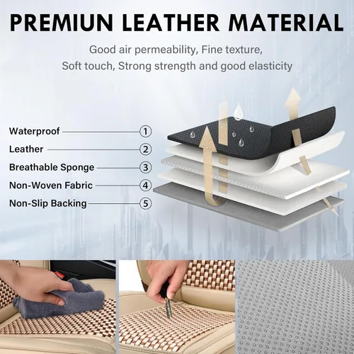 Vista 4 de Coverado - Fundas impermeables para asientos de coche, fundas delanteras para asientos de coche, 2 en 1, fundas protectoras para asientos de coche