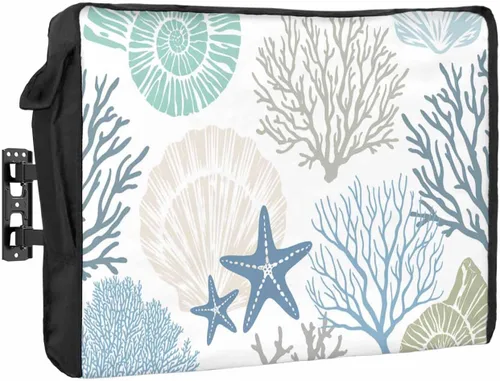 Vista 12 de Funda para TV al aire libre con bandera americana de 30 a 32 pulgadas, resistente al mal tiempo e impermeable, con franjas rojas y estrella azul