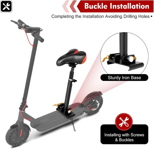 Vista 5 de Asiento de scooter eléctrico, asiento de scooter eléctrico ajustable con función de elevación, accesorios de scooter eléctrico para Xiaomi