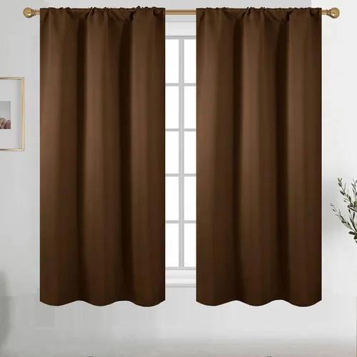 Vista 19 de Diraysid Cortinas opacas beige para dormitorio y sala de estar, cortinas con aislamiento térmico para oscurecer la habitación, 42 x 63 pulgadas, 2