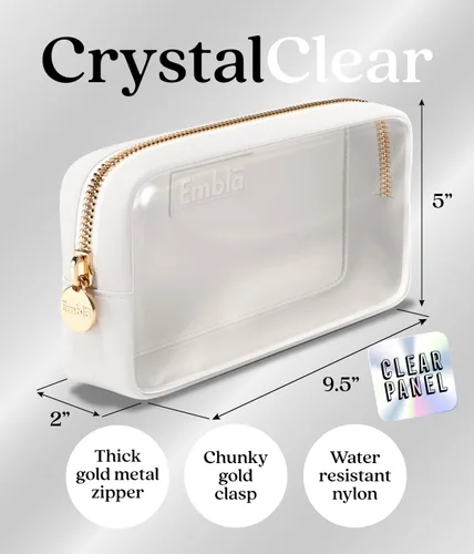 Vista 2 de Embla Bolsa de maquillaje transparente para mujer, bolsa de cosméticos transparente, bolsas de cosméticos con cremallera, lindas bolsas de nailon