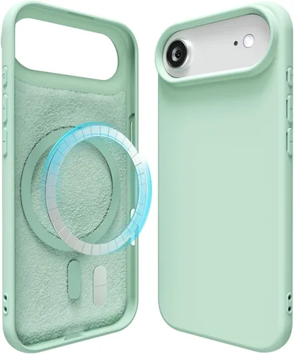 Vista 299 de oakxco Funda de silicona para iPhone 12 Pro Max, magnética, compatible con carga inalámbrica Magsafe, cubierta protectora de goma suave y delgada
