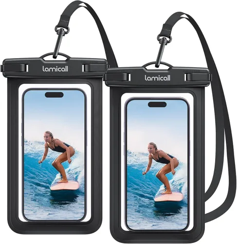 Vista 12 de Lamicall Funda Bolsa Impermeable de Gran Tamaño para Teléfono – [Compatible con Funda Grande] para Galaxy S25 Ultra, S22 23 S24 Ultra con Funda