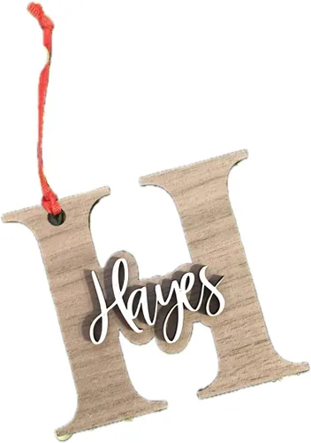 Personalized Name Wood Letter Christmas Ornament Laser Cut Christmas Decor Custom Name Ornament Bead Tags