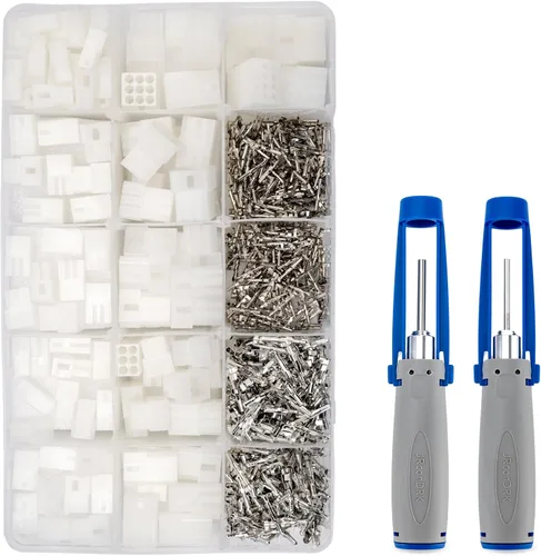 Vista 12 de JRready ST6480 Kit de clavijas de conector eléctrico de 2, 3, 4, 6, 9 y 12 pines con herramienta extractora de terminales de crimpado. 160 juegos.