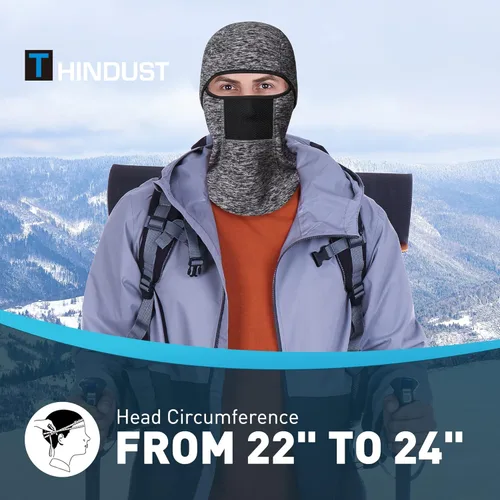 Vista 2 de THINDUST Winter Balaclava Ski Mask for Men Women, Thermal Fleece Windproof Breathable Full Face Mask Neck Warmer