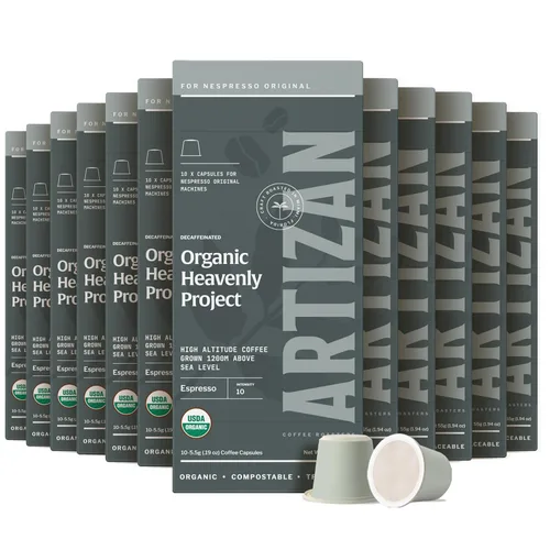 Vista 5 de Artizan Coffee - Cápsulas de café descafeinado orgánico suizo para Nespresso Original Cuba Mia 10 cápsulas compostables para el hogar