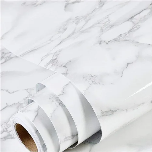 Vista 9 de PracticalWs 15.7 pulgadas × 118 pulgadas Papel tapiz de mármol rosa blanco adhesivo para pegar y despegar, encimeras autoadhesivas, vinilo