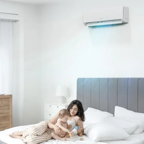 Vista 7 de ROVSUN - Aire acondicionado Mini Split con Wifi y sistema de calefacción, 11500 BTU, 17 SEER2, 115V, inversor, sin conductos, unidad de pared