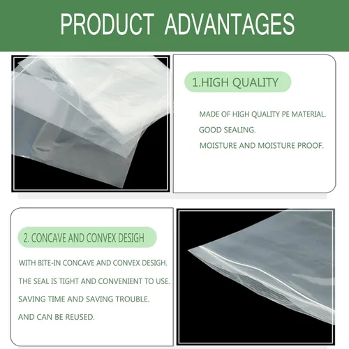 Vista 2 de Bolsa de polietileno resistente con cierre de cremallera de 4 mil con cierre de cremallera, bolsa de sellado de 9 x 12 pulgadas para almacenamiento