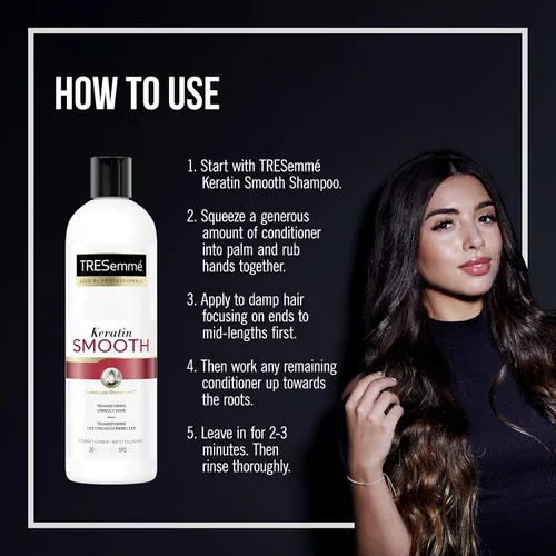 Vista 3 de TRESemmé Conditioner for Dry Hair Keratin Smooth for Sleek, Smooth, Shinier Hair 20 oz