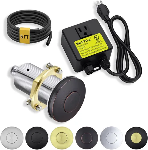 Vista 16 de Kit de interruptor de aire para eliminación de basura BESTILL - Certificado UL, botón de presión de encendido/apagado de 3.6" de largo en la parte