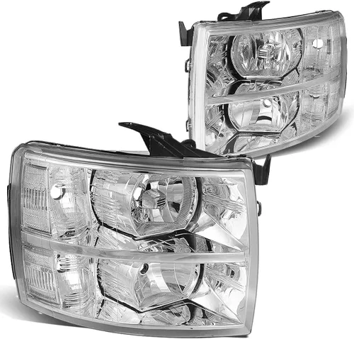 Vista 9 de DNA MOTORING HL-HPL-CSIL07-G2-CH-AM - Faro delantero de doble proyector LED DRL compatible con Chevy Silverado 2007-2014, cromo/ámbar