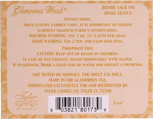 Vista 2 de Tyler Candle Icon Glamorous Wash - Detergente fino para ropa (16 onzas)