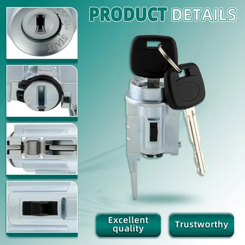 Vista 3 de AUTOKAY Interruptor de encendido y cilindro de cerradura de puerta Compatible con Toyota Tacoma 1999 2000 2001 2002 2003