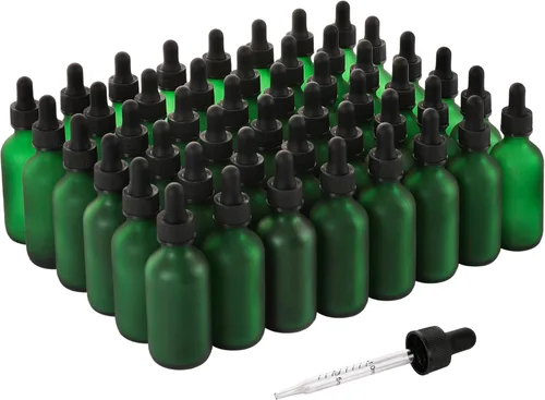 Vista 196 de NOOEEISS 4 piezas, botella con cuentagotas de 1 oz, botella de vidrio ámbar con cuentagotas, botellas de tintura con cuentagotas, acabado elegante