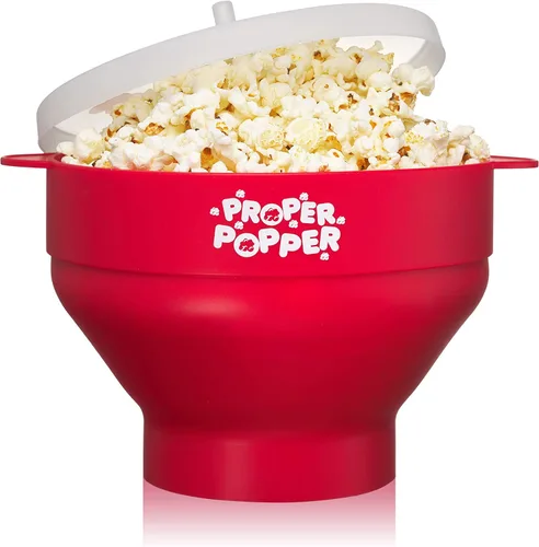 Vista 11 de El Original Proper Popper - Palomitas para microondas, Palomera de silicona, cuenco plegable sin BPA y apto para lavavajillas - (Rojo Rubí)