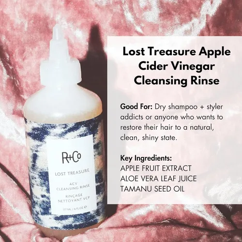 Vista 2 de R+Co Lost Treasure Apple Cider Vinegar Cleansing Rinse Dramatic Shine + Softens Hair + Preserves Color Vegan + Cruelty-Free 6 Oz